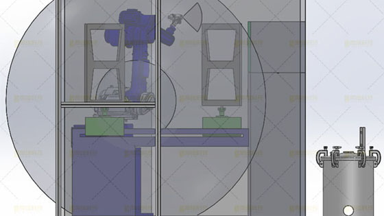 噴涂機(jī)器人工作站正視圖